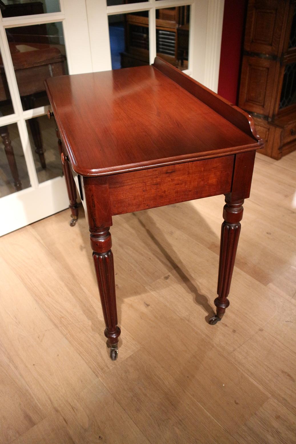 Small 19th Century Antique Writing Table with Two Drawers at 1stDibs