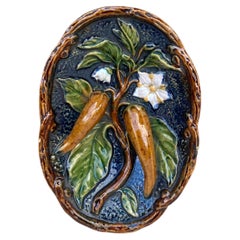 Small 19th Century Austrian Majolica Pepper Platter Johann Maresh