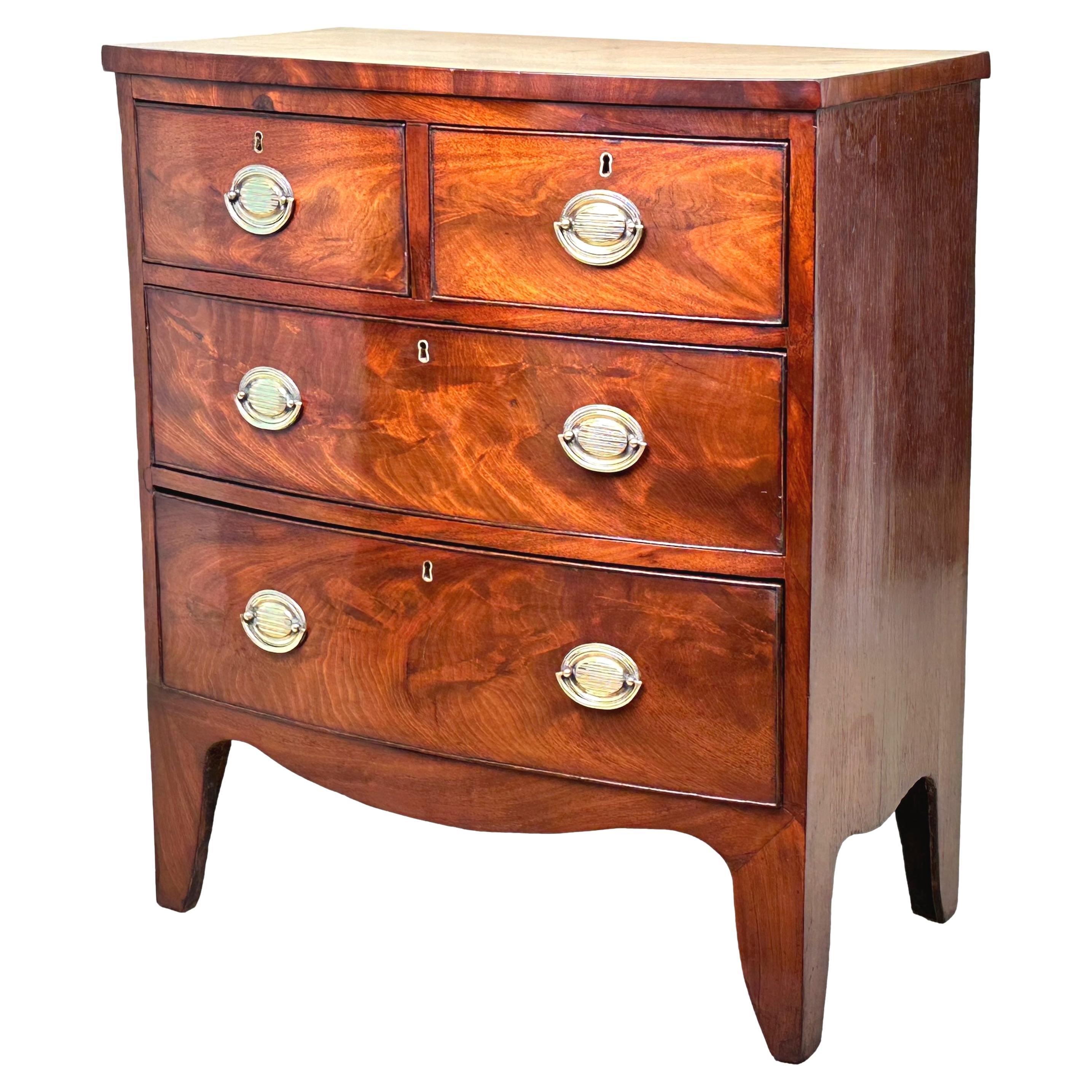 Small 19th Century Bowfront Chest Of Drawers For Sale