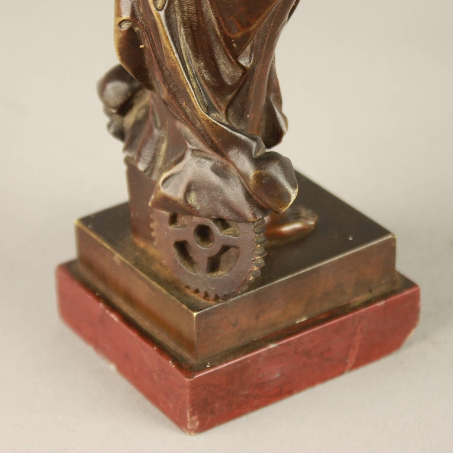 Small 19th Century Bronze Figure of Allegory of Manufacture For Sale 6