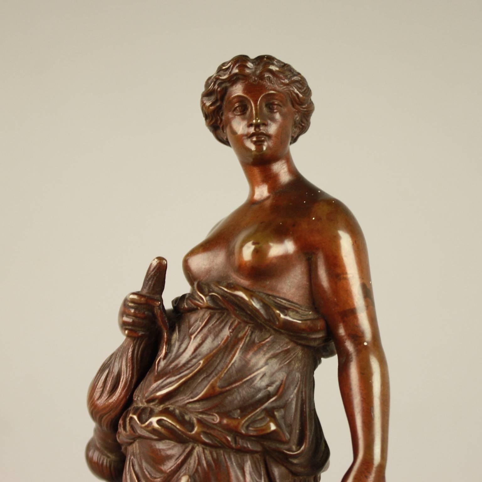 Small 19th Century Bronze Figure of Allegory of Manufacture For Sale 7