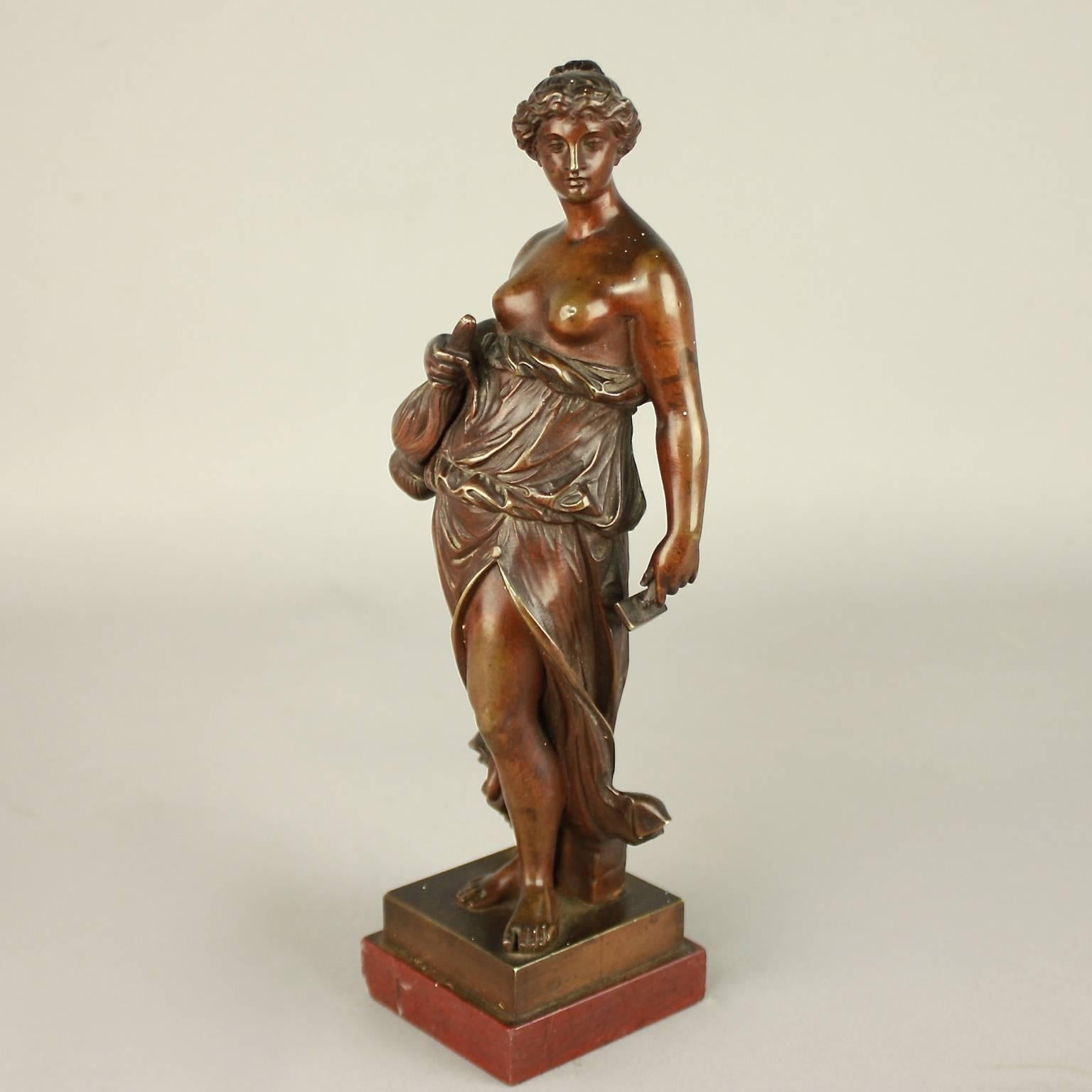 Small 19th Century Bronze Figure of Allegory of Manufacture For Sale 1