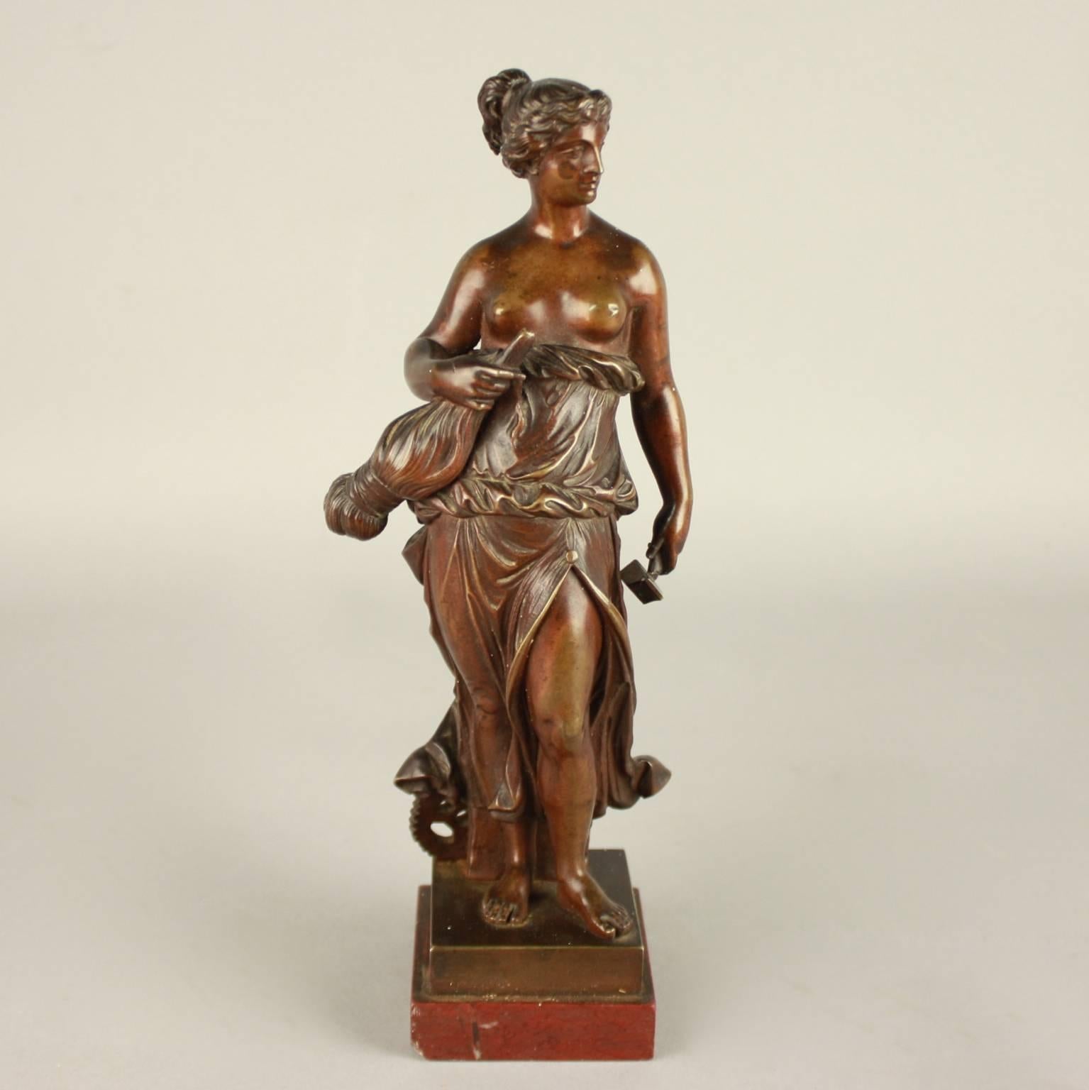 Small 19th Century Bronze Figure of Allegory of Manufacture For Sale 2