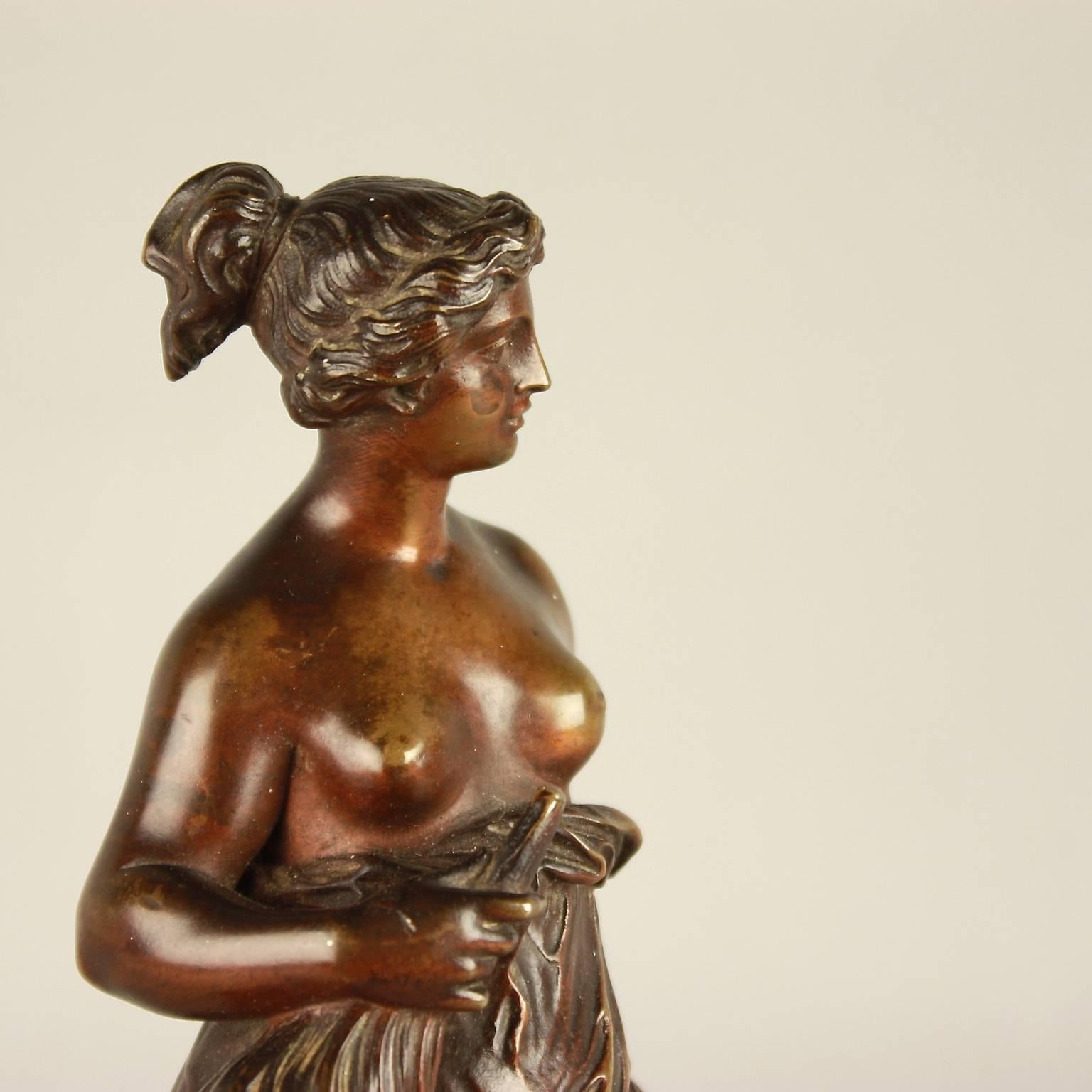 Small 19th Century Bronze Figure of Allegory of Manufacture For Sale 3