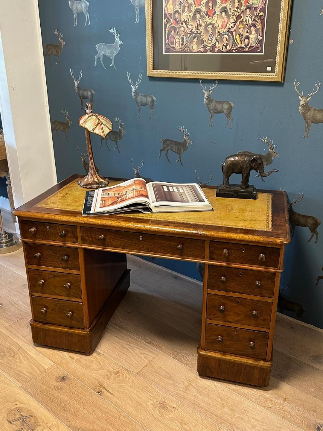 Small 19th Century Burl Walnut Desk For Sale 6