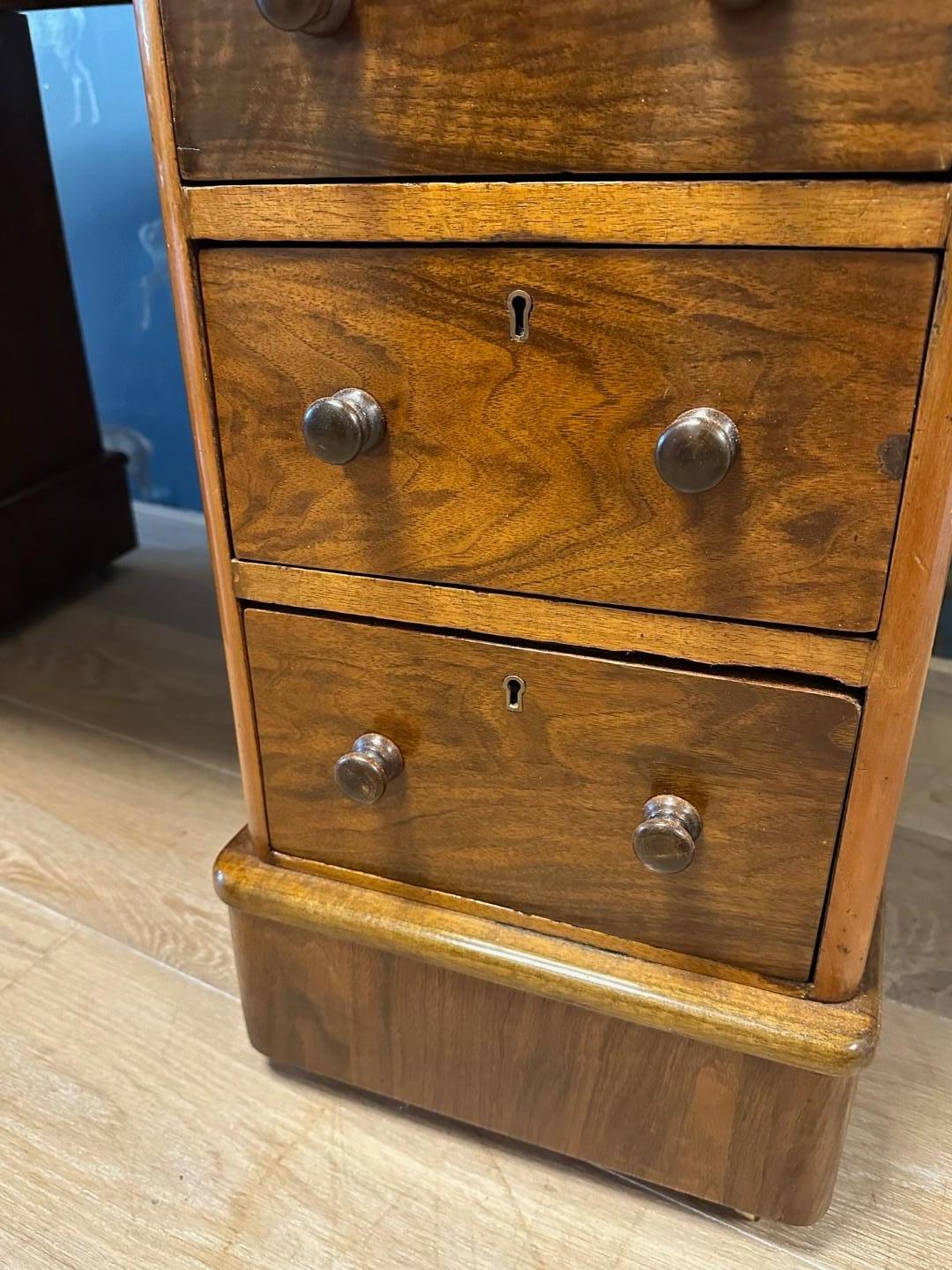 Early Victorian Small 19th Century Burl Walnut Desk For Sale