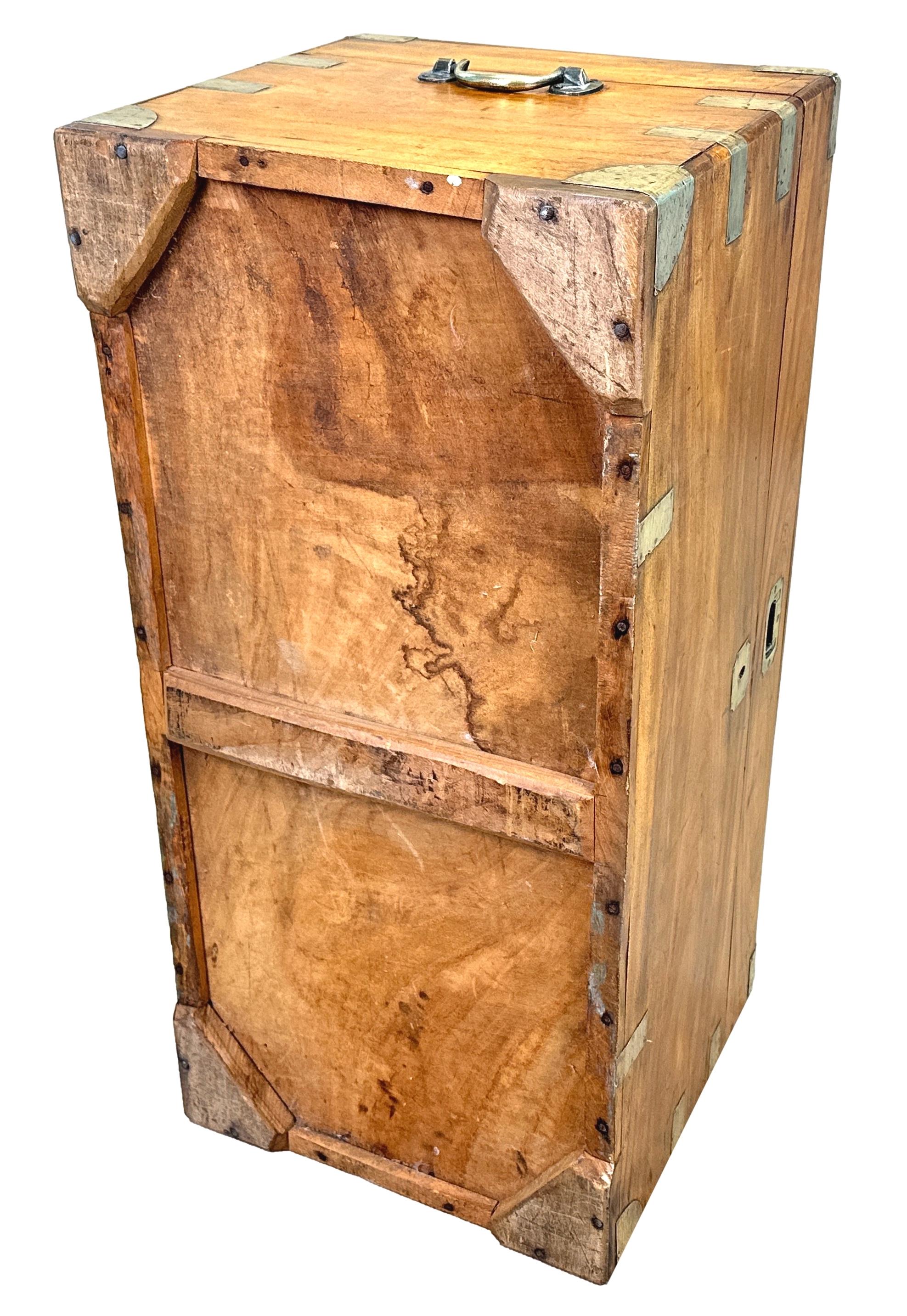 Small 19th Century Camphor Wood Campaign Trunk For Sale 6