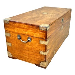 Small 19th Century Camphor Wood Campaign Trunk