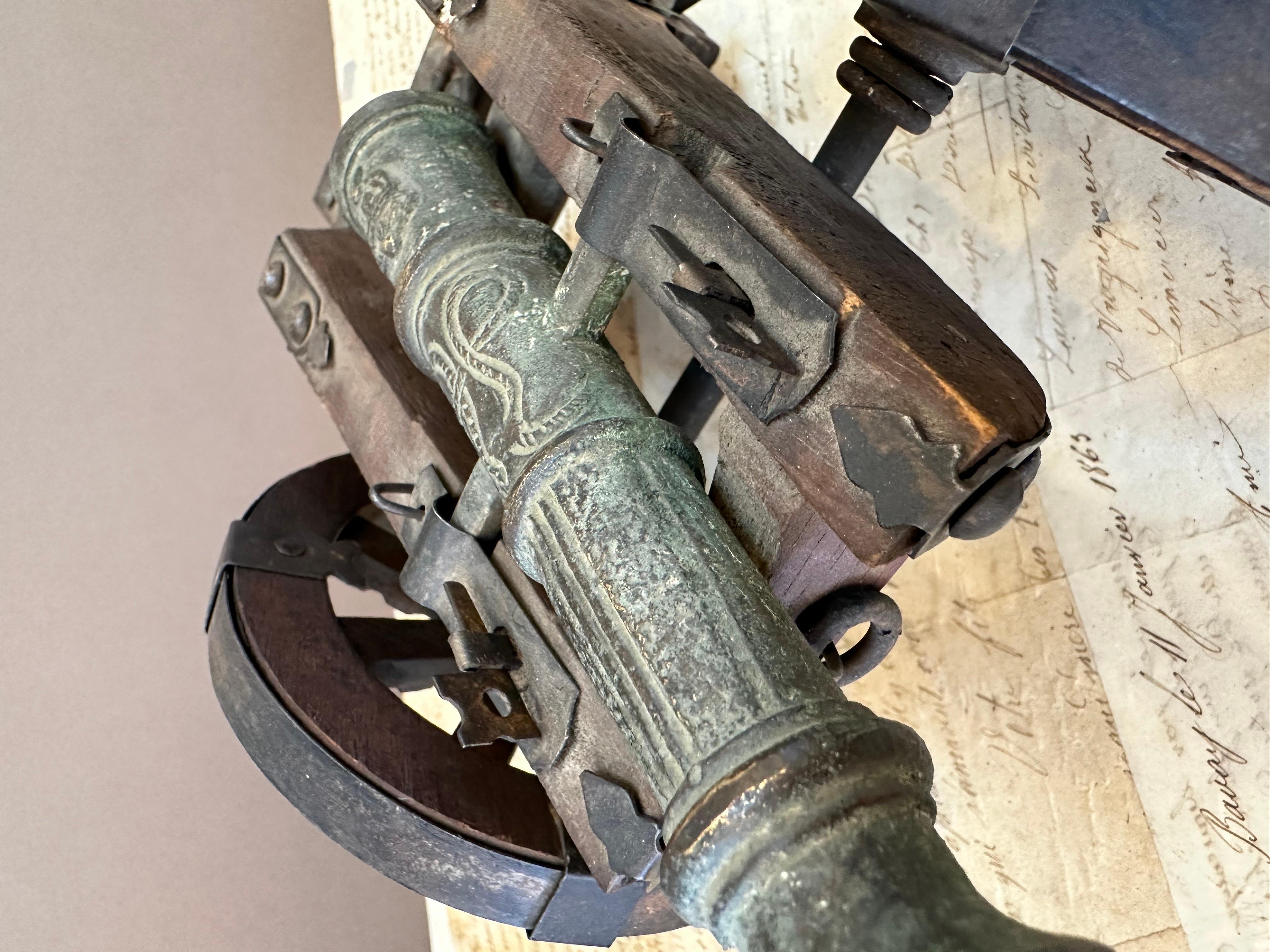  Small 19th Century Cast Bronze Baroque style Cannon 1