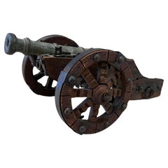  Small 19th Century Cast Bronze Baroque style Cannon