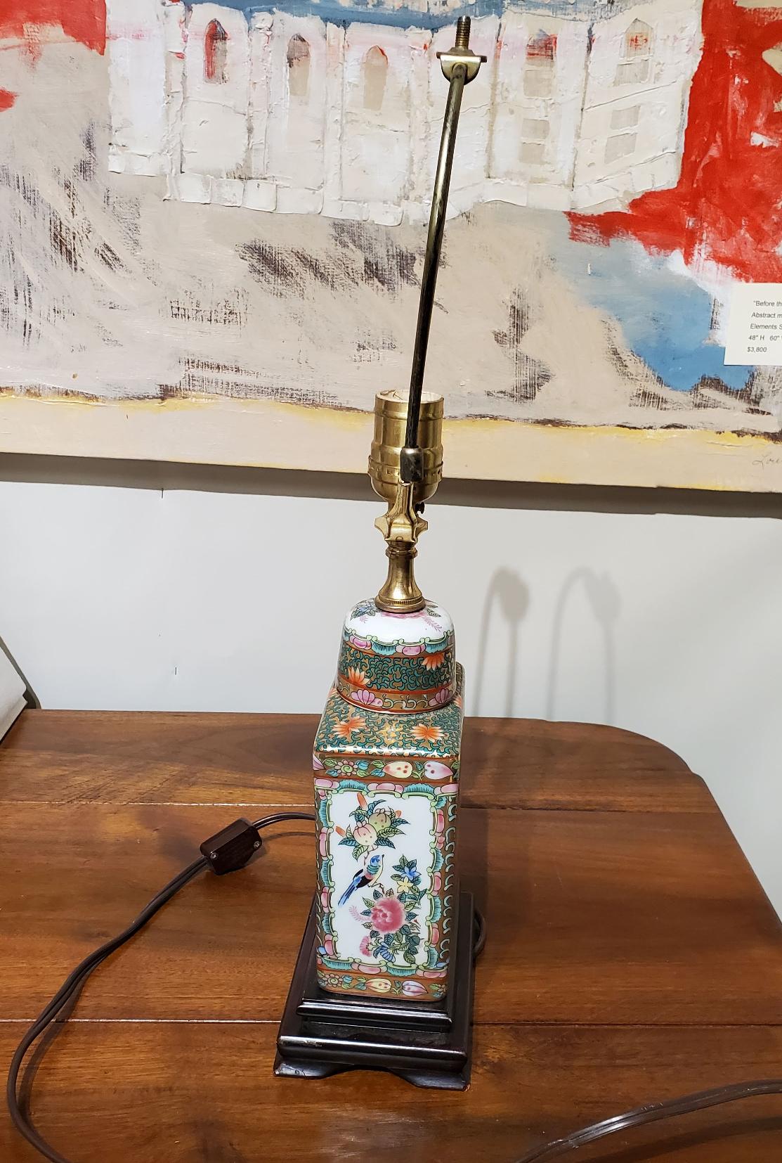 20th Century Small 19th Century Chinese Export Urn Converted to a Modern Lamp For Sale