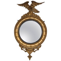 Small 19th Century Convex Mirror with Eagle