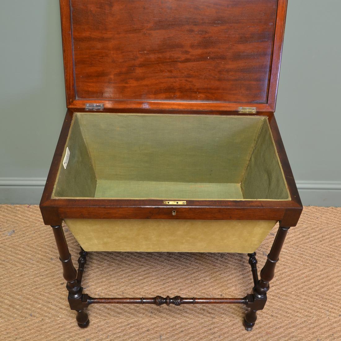 Small 19th Century Edwardian Mahogany Antique Work Box, Side Table In Good Condition For Sale In Link 59 Business Park, Clitheroe