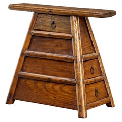 Small 19th century elm table top chest of drawers