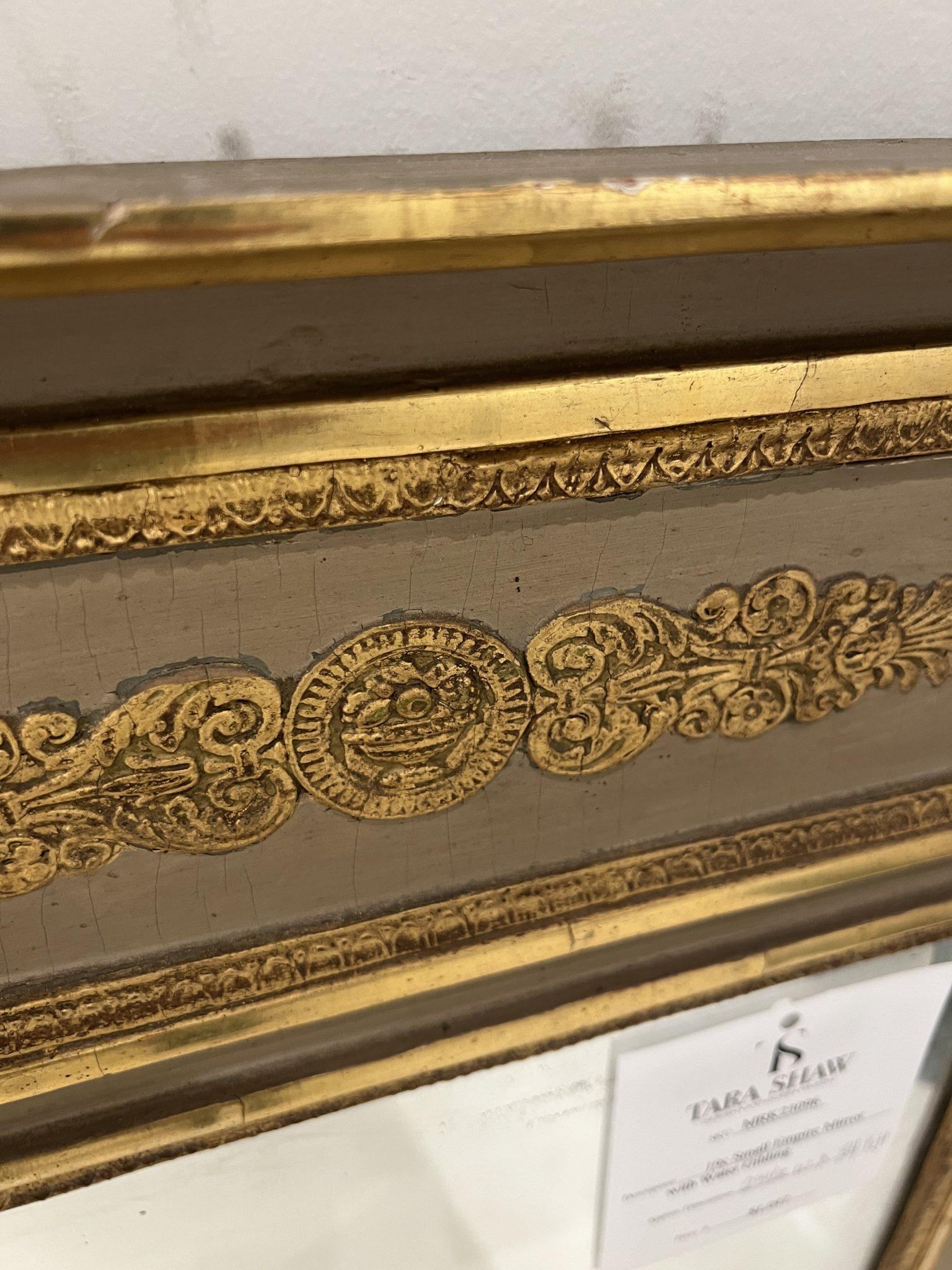 Gilt Small 19th Century Empire Mirror with Water Gilding For Sale