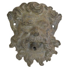 Small 19th Century English Lead Satyr Fountain Head