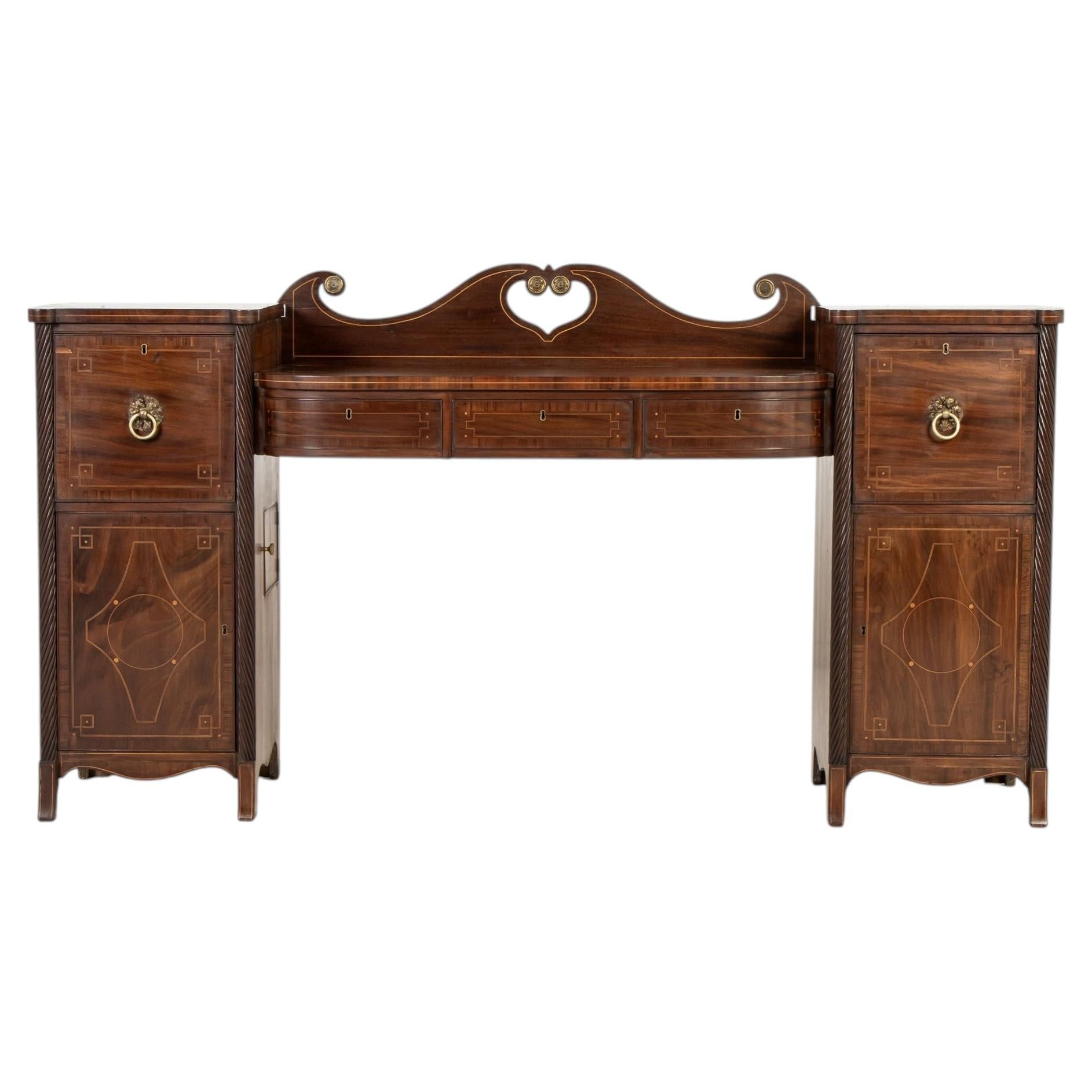 Small 19th Century English Regency Mahogany Sideboard For Sale