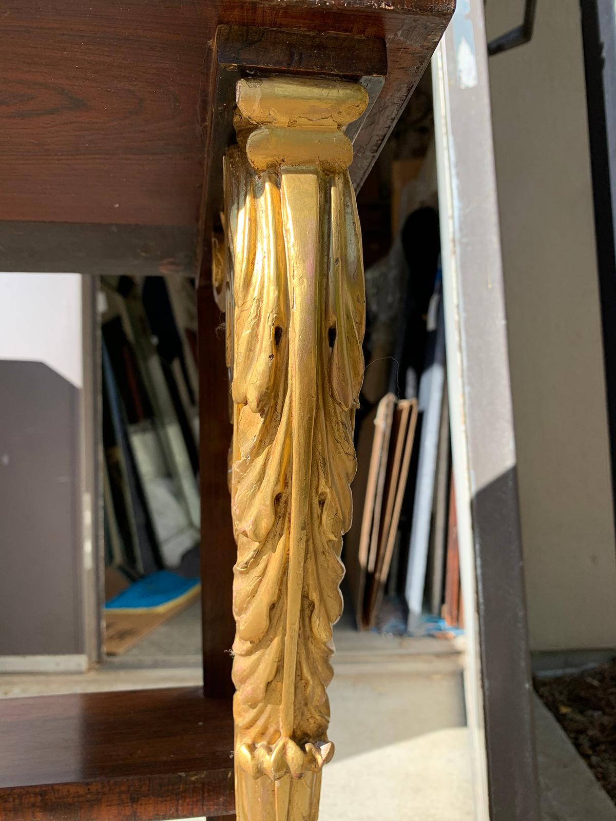 Small 19th Century English Regency Style Drinks Table with Carved Giltwood For Sale 6