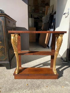 Small 19th Century English Regency Style Drinks Table with Carved Giltwood