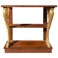 Small 19th Century English Regency Style Drinks Table with Carved Giltwood