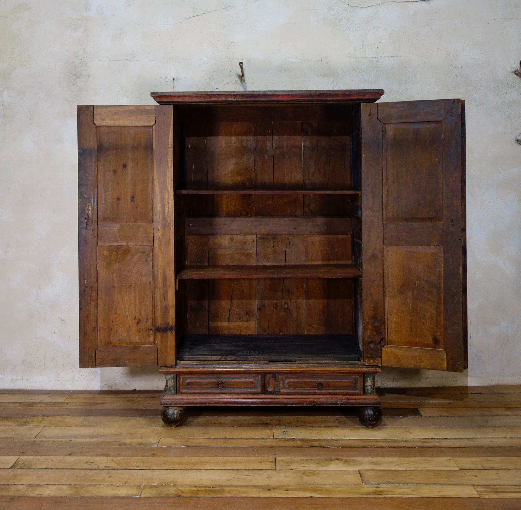 Small 19th Century Folk Art Painted Cupboard, Armoire 9