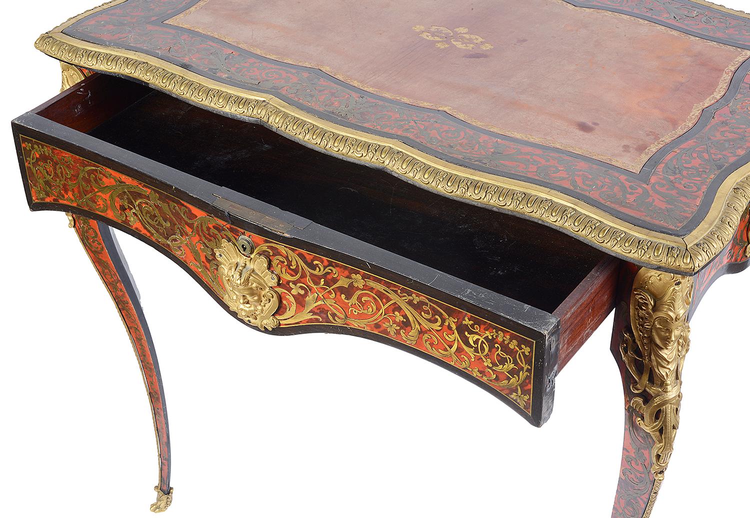 Louis XVI Small 19th Century French Boulle Bureau Plat For Sale