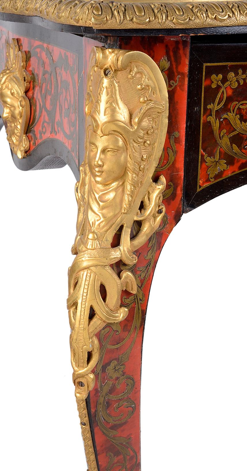 Brass Small 19th Century French Boulle Bureau Plat For Sale