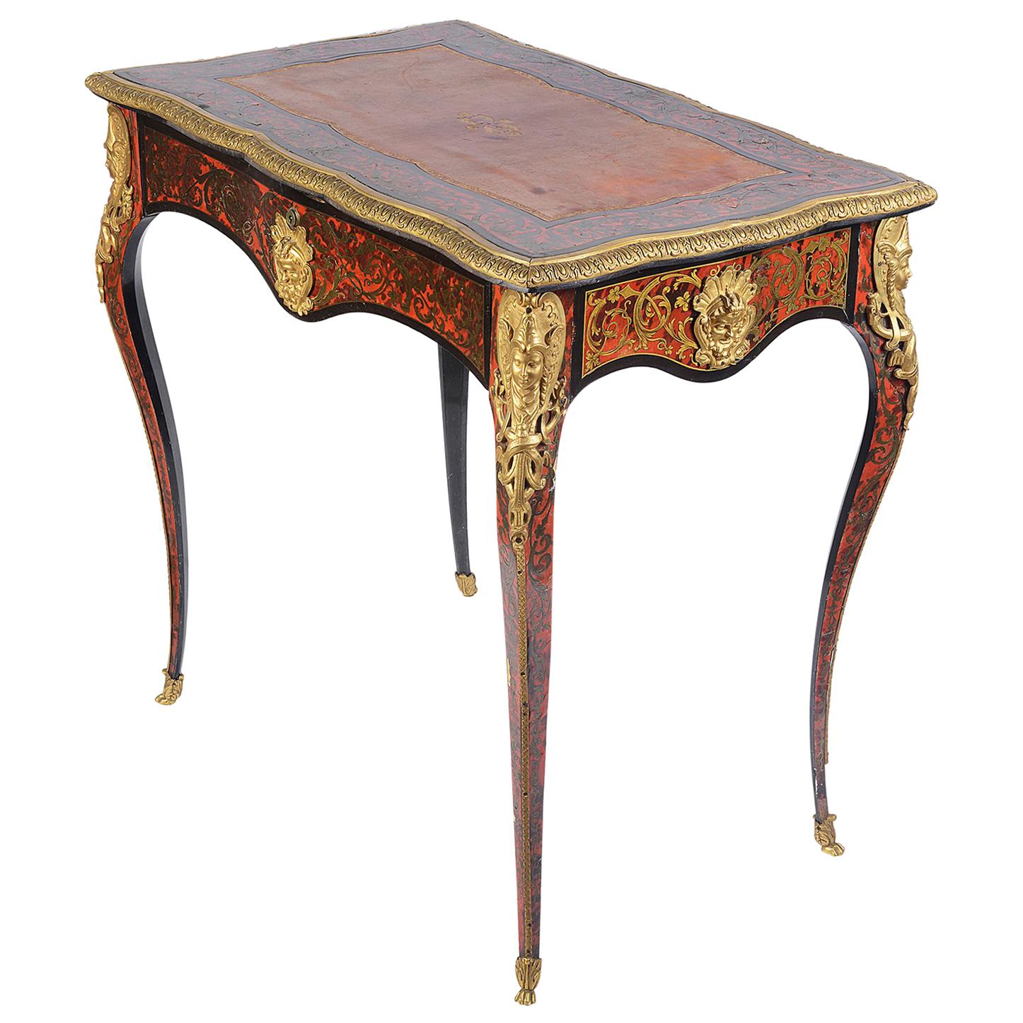 Small 19th Century French Boulle Bureau Plat For Sale