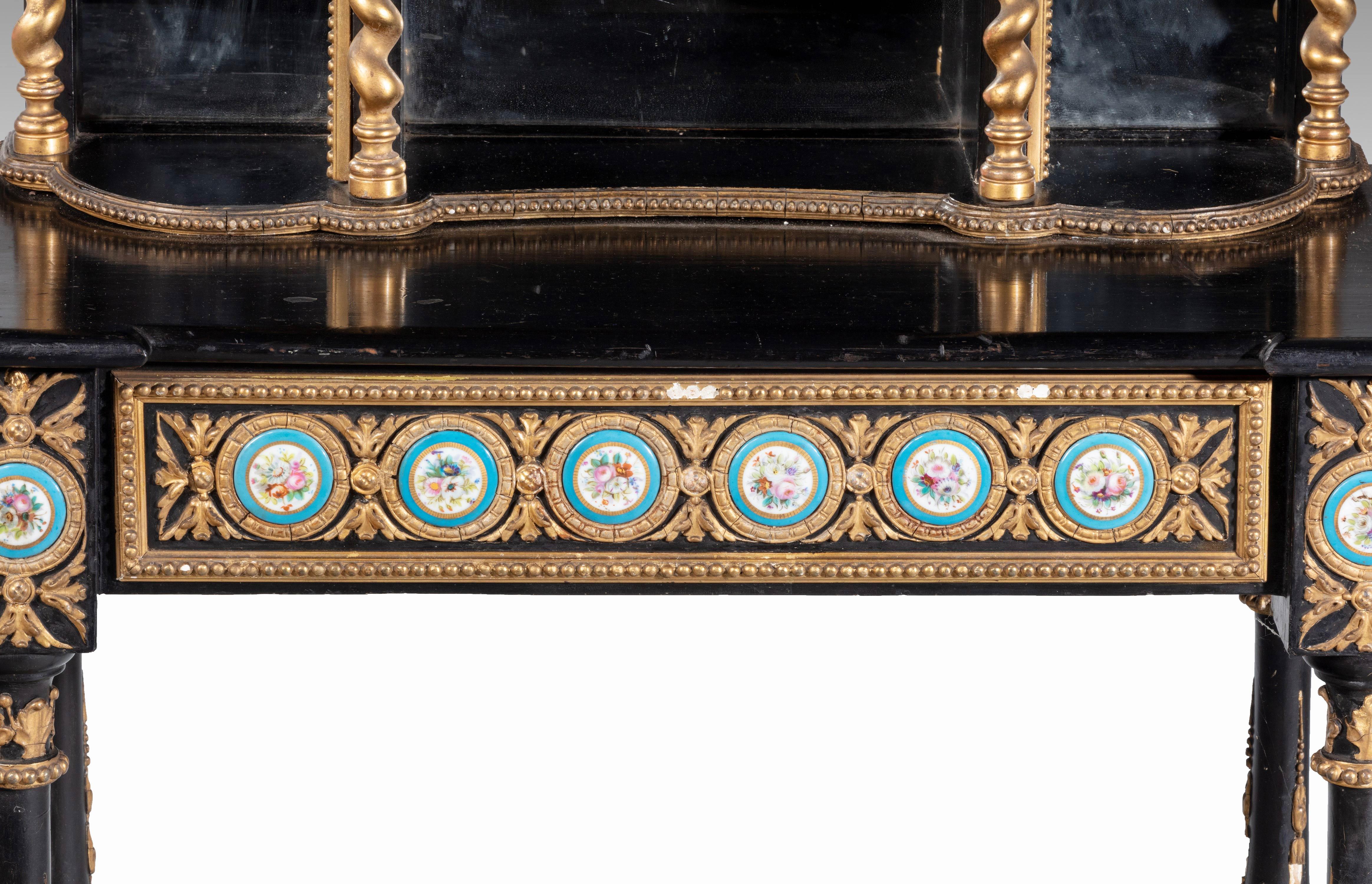 Wood Small 19th Century French Cabinet with Elaborately Carved and Gilded Decoration