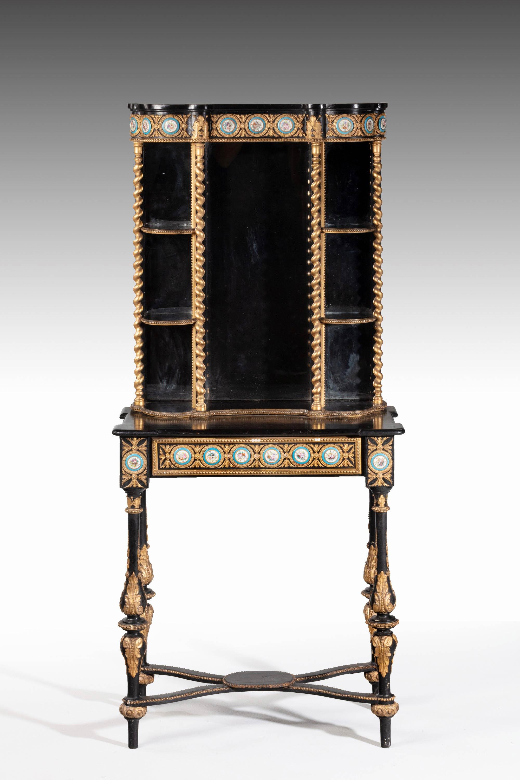 Small 19th Century French Cabinet with Elaborately Carved and Gilded Decoration 2