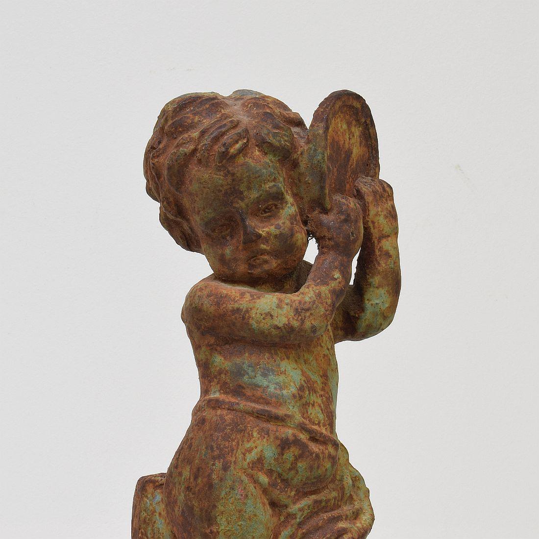 Small 19th Century French Cast Iron Angel 5
