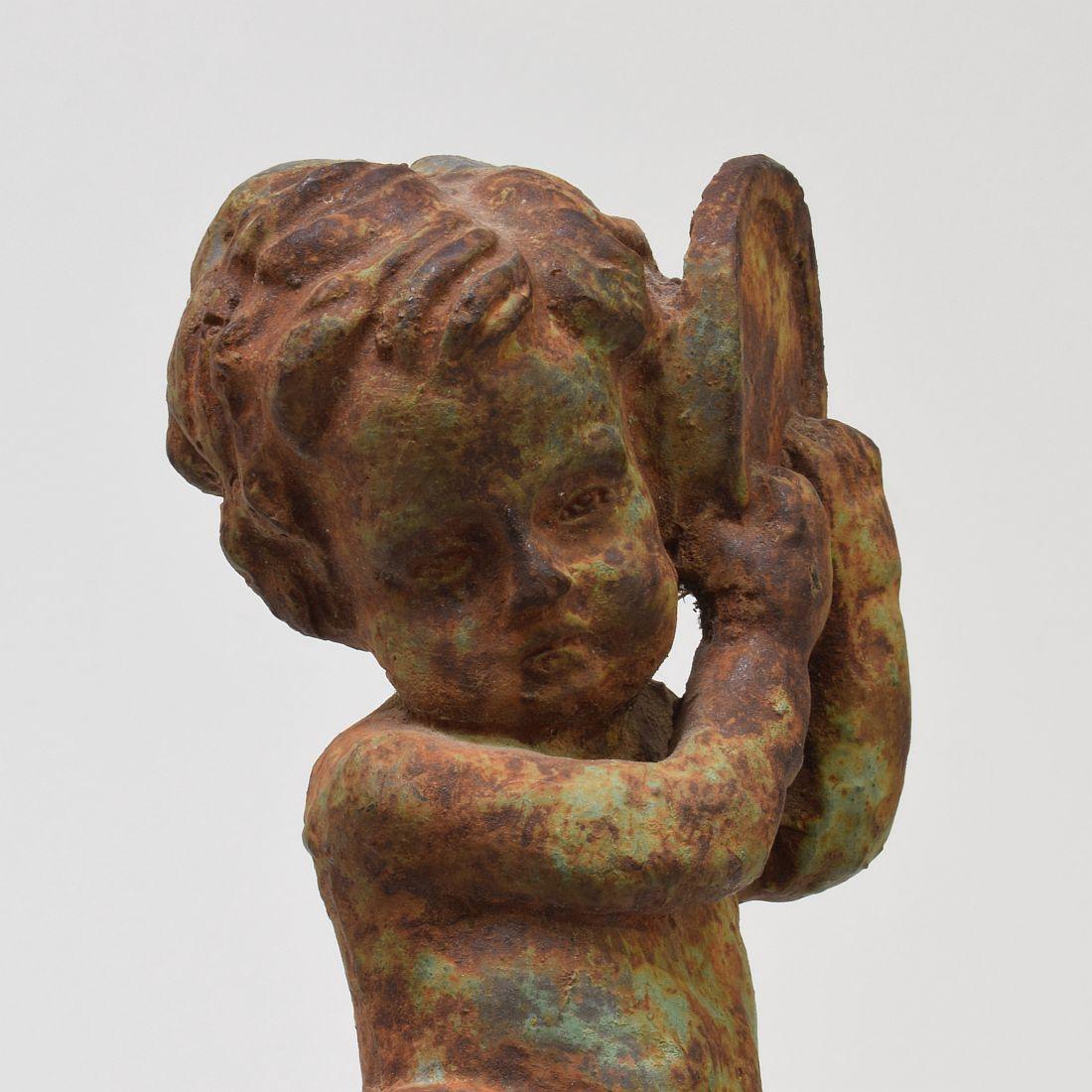 Small 19th Century French Cast Iron Angel 12