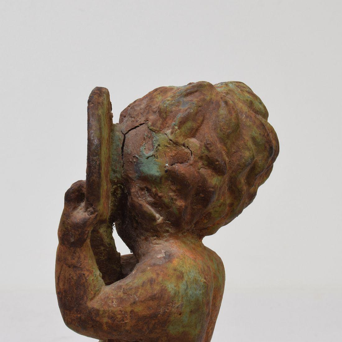 Small 19th Century French Cast Iron Angel 13