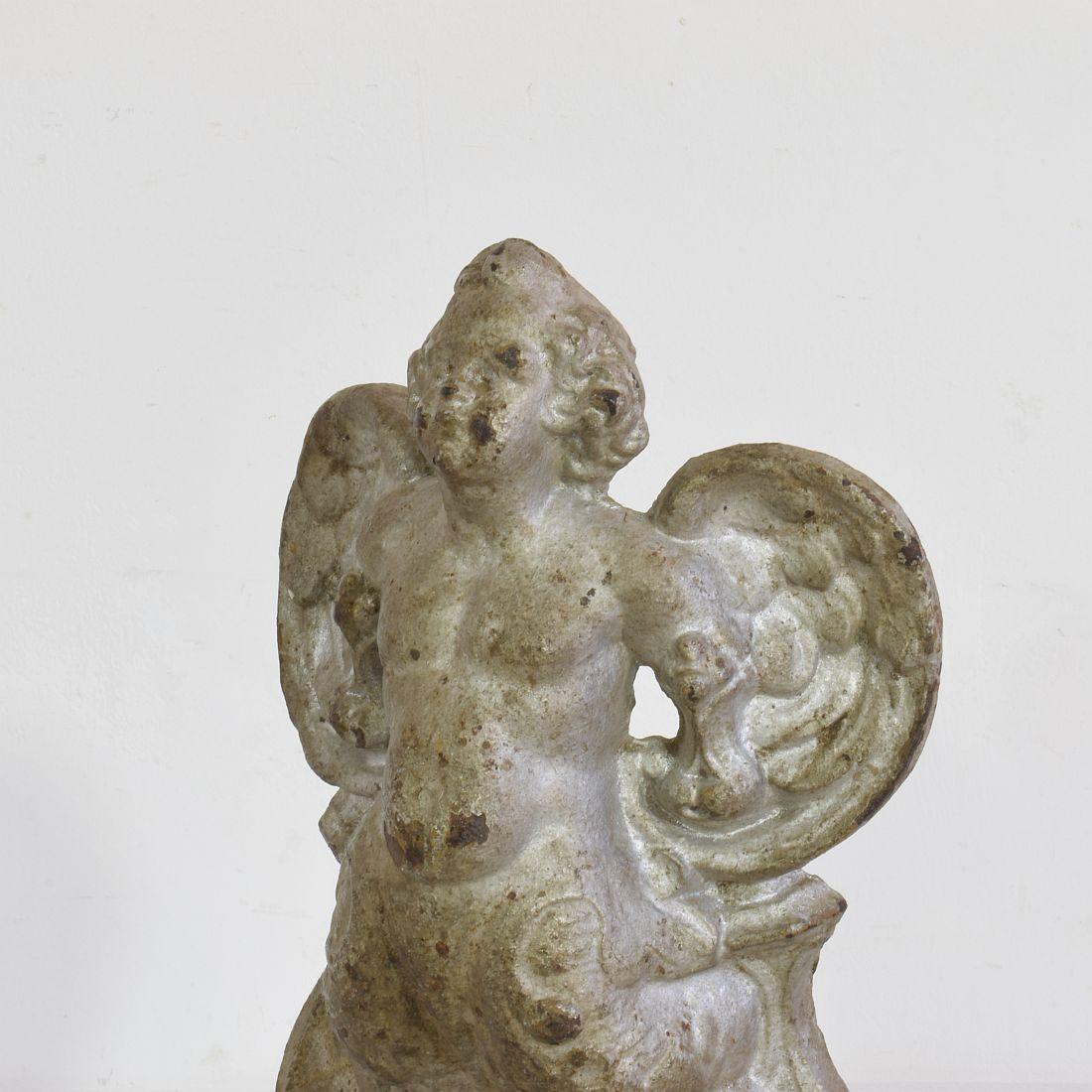 Small 19th Century French Cast Iron Angel 2