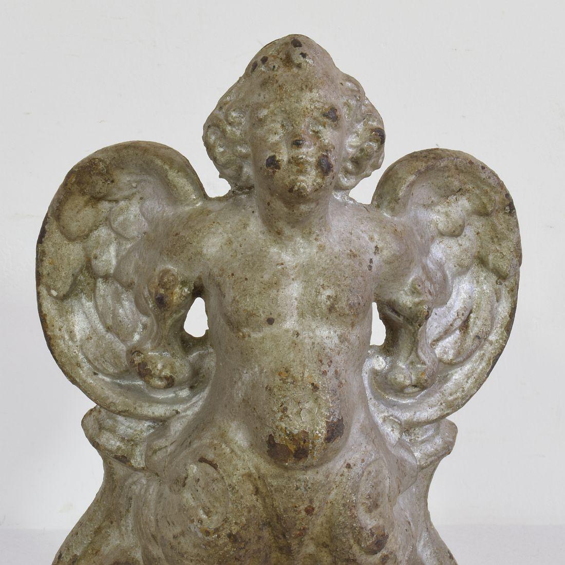 Small 19th Century French Cast Iron Angel 3