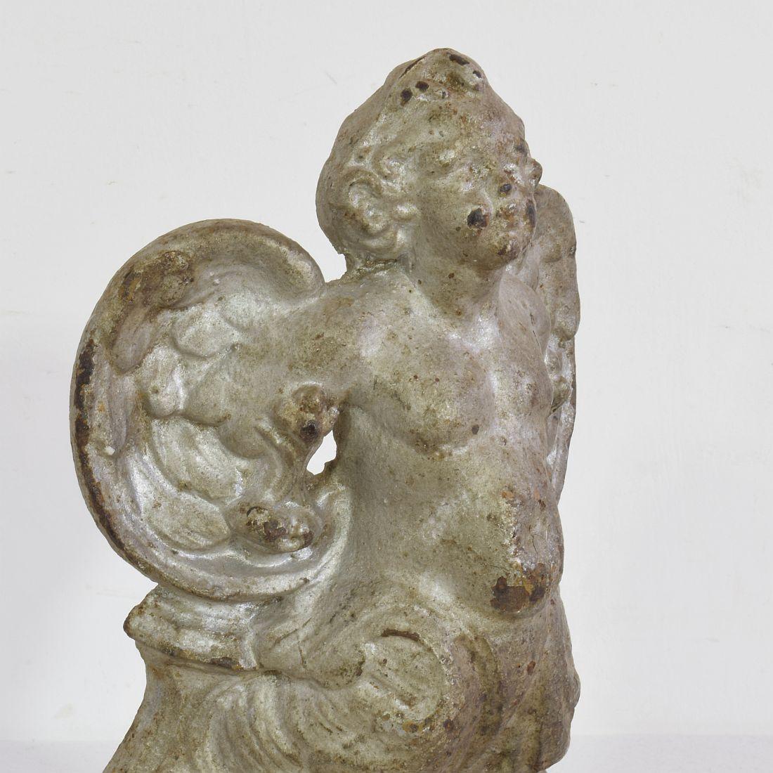 Small 19th Century French Cast Iron Angel 4