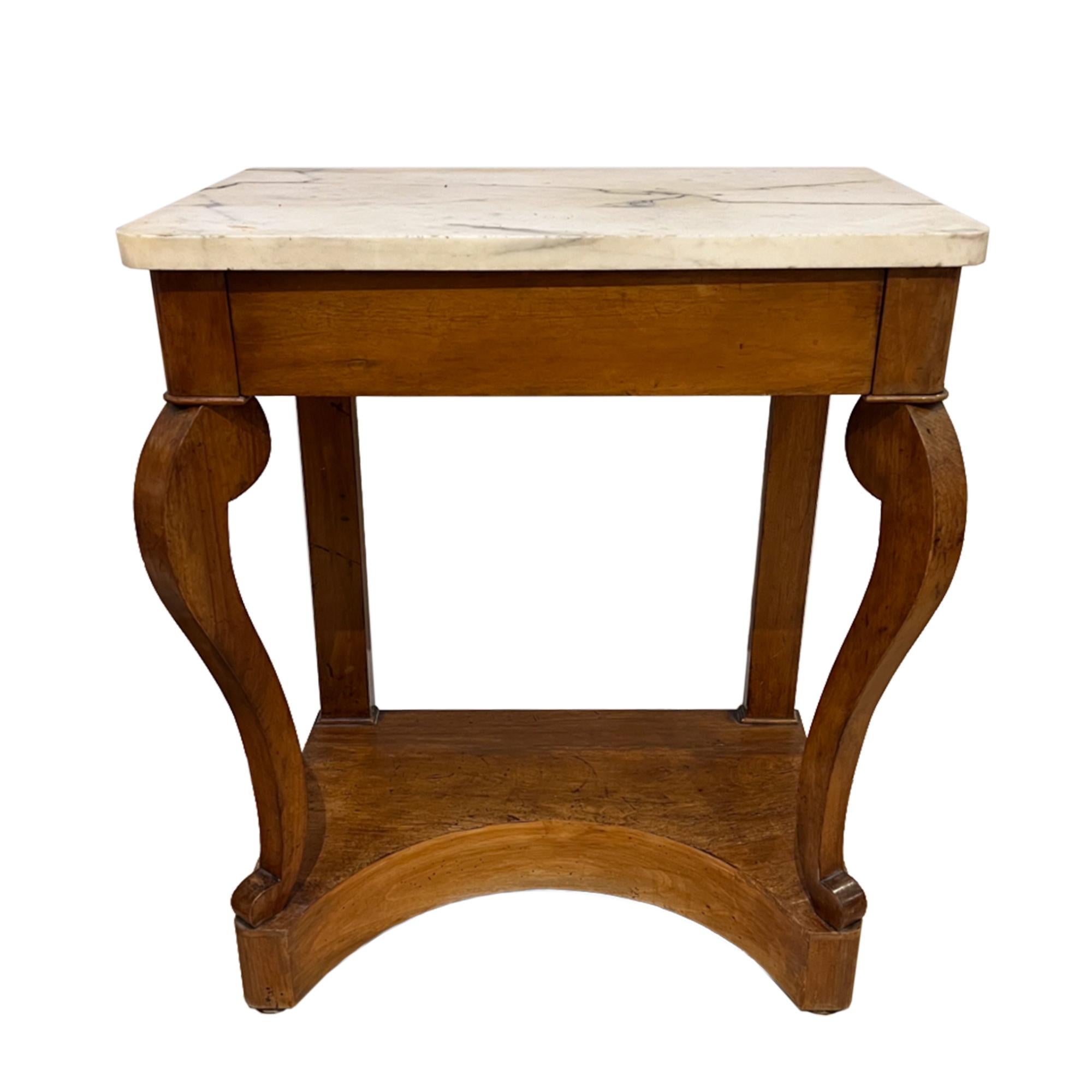 Small 19th Century French Console Table With Marble Top For Sale 1