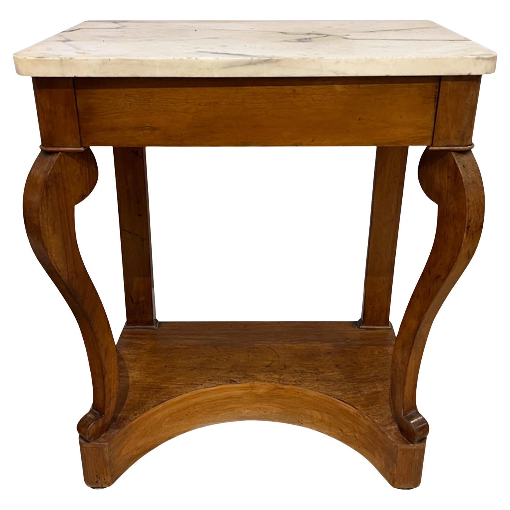 Small 19th Century French Console Table With Marble Top For Sale