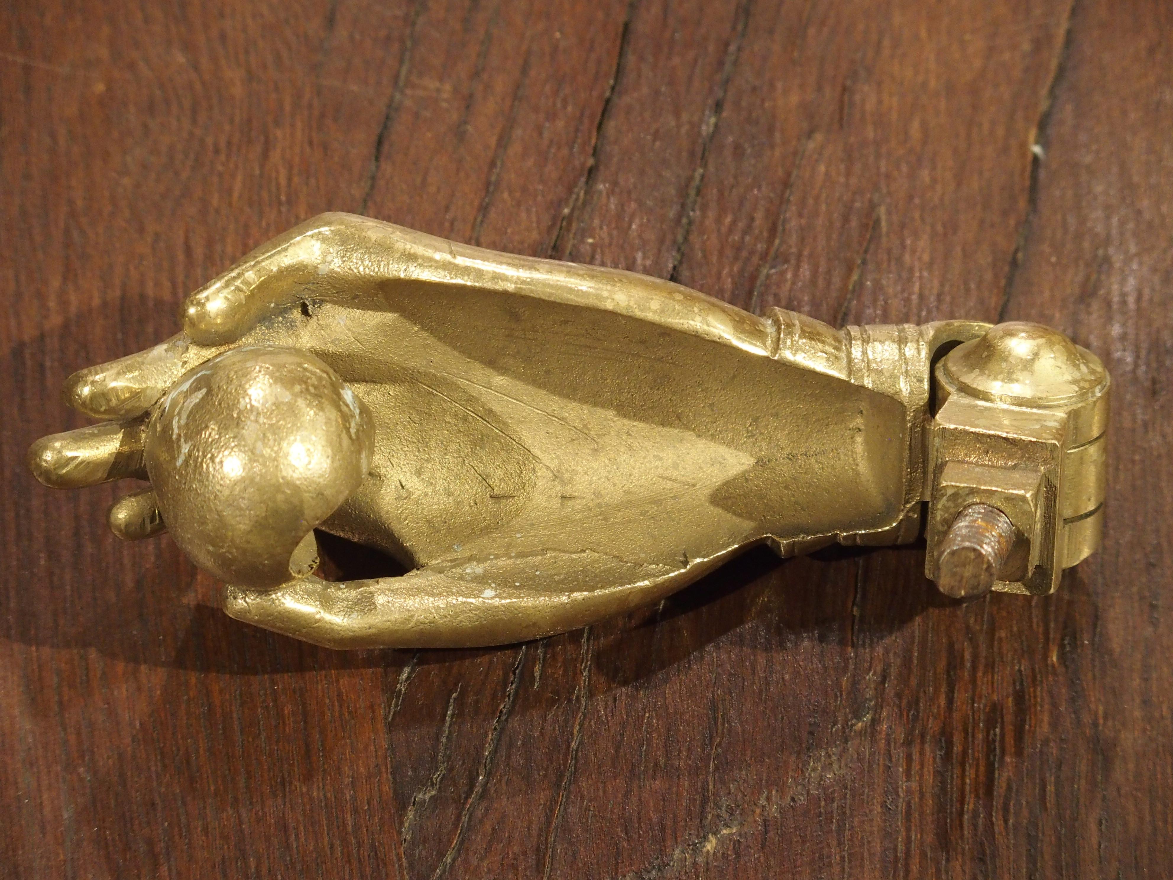 Small 19th Century French Door Knocker in Gilt Bronze 2