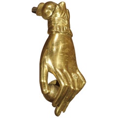 Small 19th Century French Door Knocker in Gilt Bronze