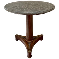 Small 19th Century French Empire Gueridon Marble-Top Centre Table