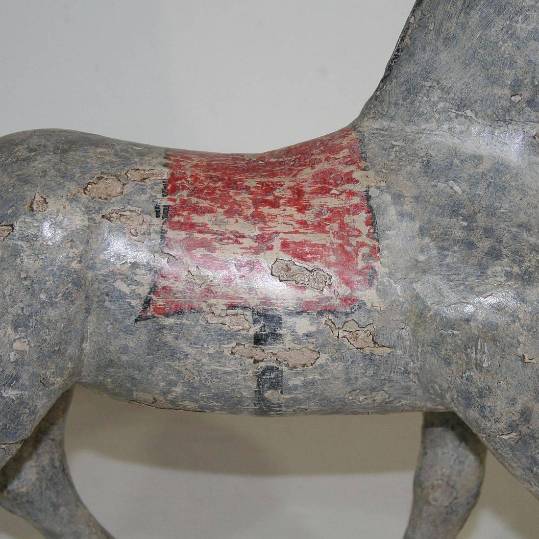 Small 19th Century French Folk Art Wooden Horse 8