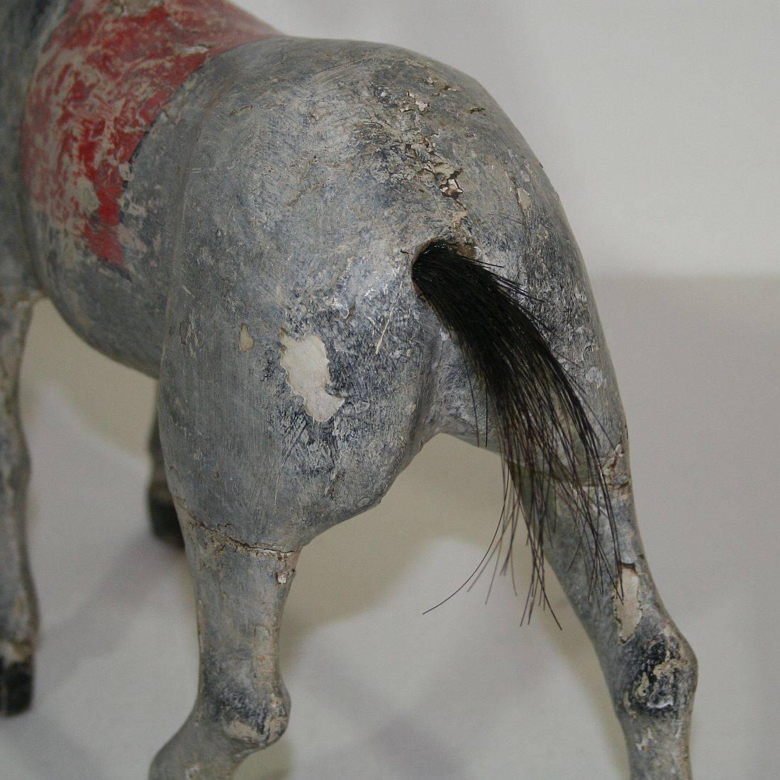 Small 19th Century French Folk Art Wooden Horse 10