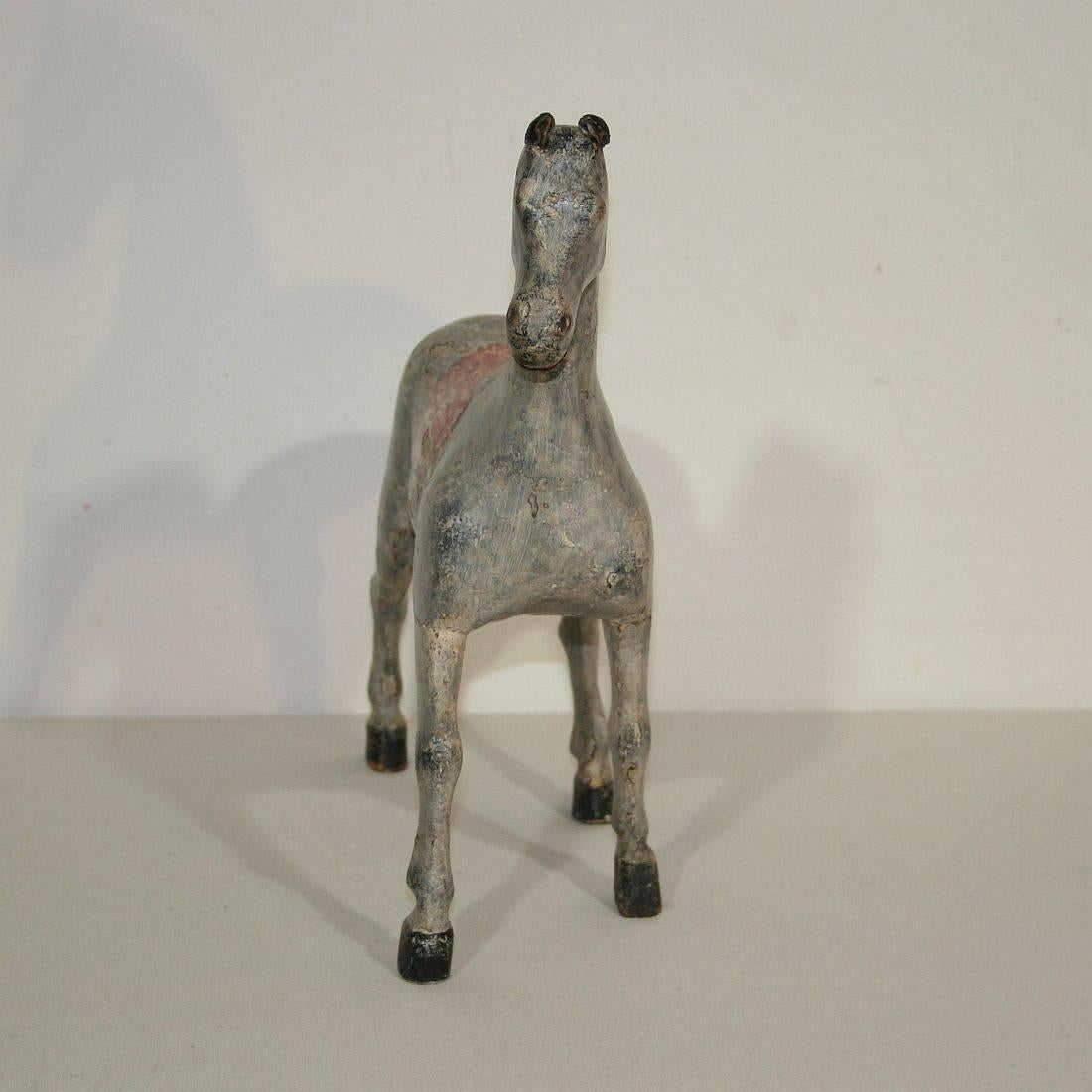 Small 19th Century French Folk Art Wooden Horse 1