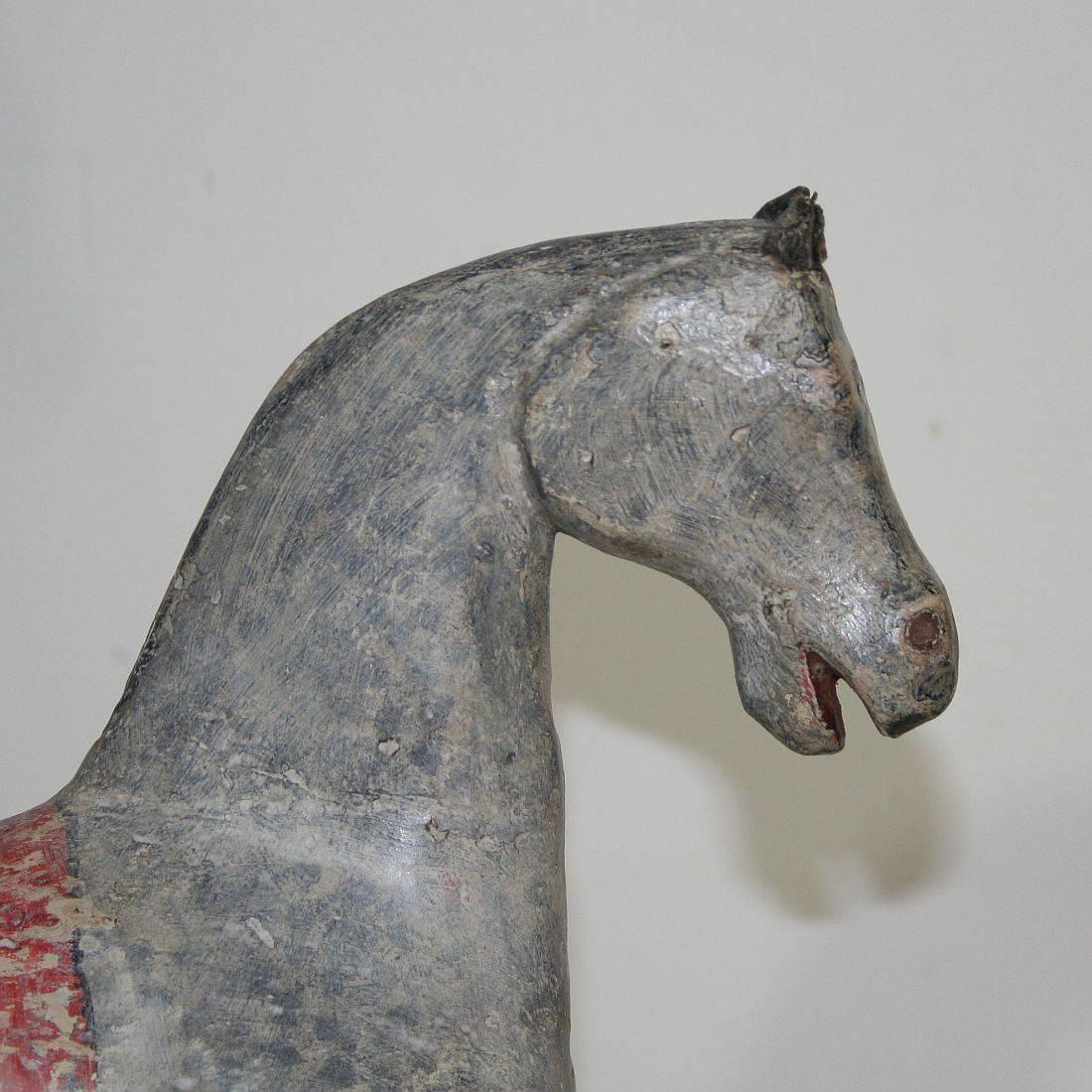 Small 19th Century French Folk Art Wooden Horse 6