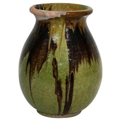 Small 19th Century French Glazed Terracotta Biot Jar