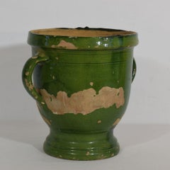 Small 19th Century French Green Glazed Earthenware Castelnaudary Planter