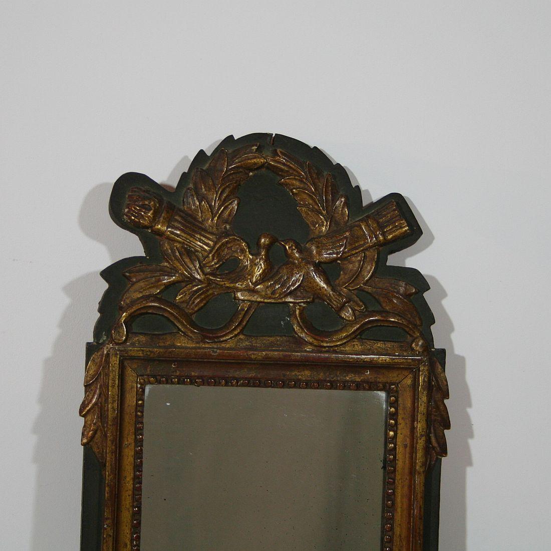 Hand-Carved Small 19th Century, French, Louis XVI Style Bridal Mirror