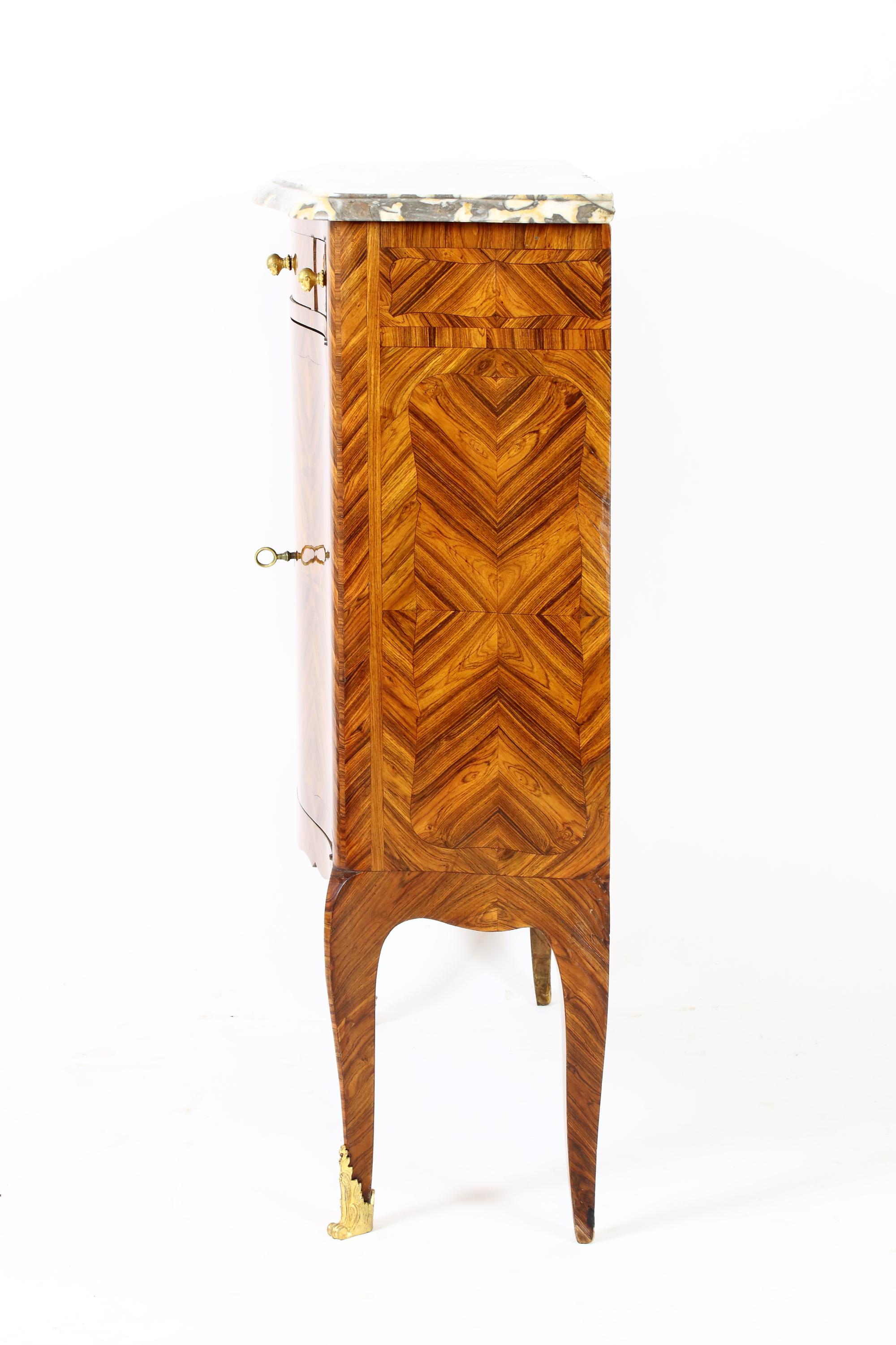 Small 19th Century French Marquetry NAP III Louis XV Cabinet or Meuble D’appui 4