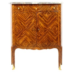 Small 19th Century French Marquetry NAP III Louis XV Cabinet or Meuble D’appui